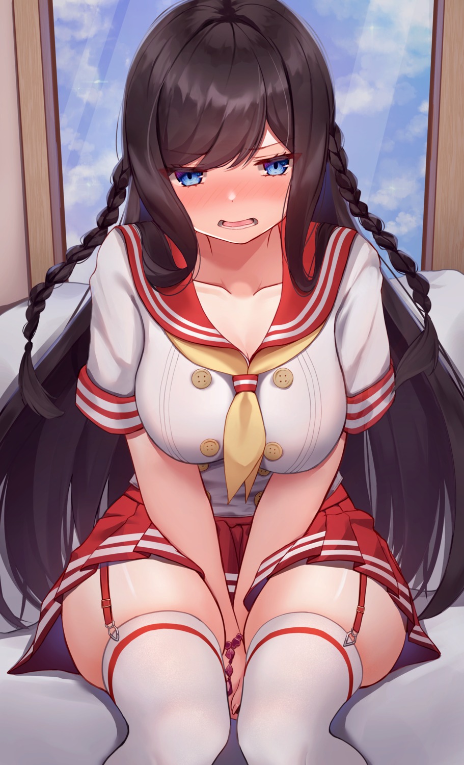 bitseon seifuku skirt_lift stockings thighhighs