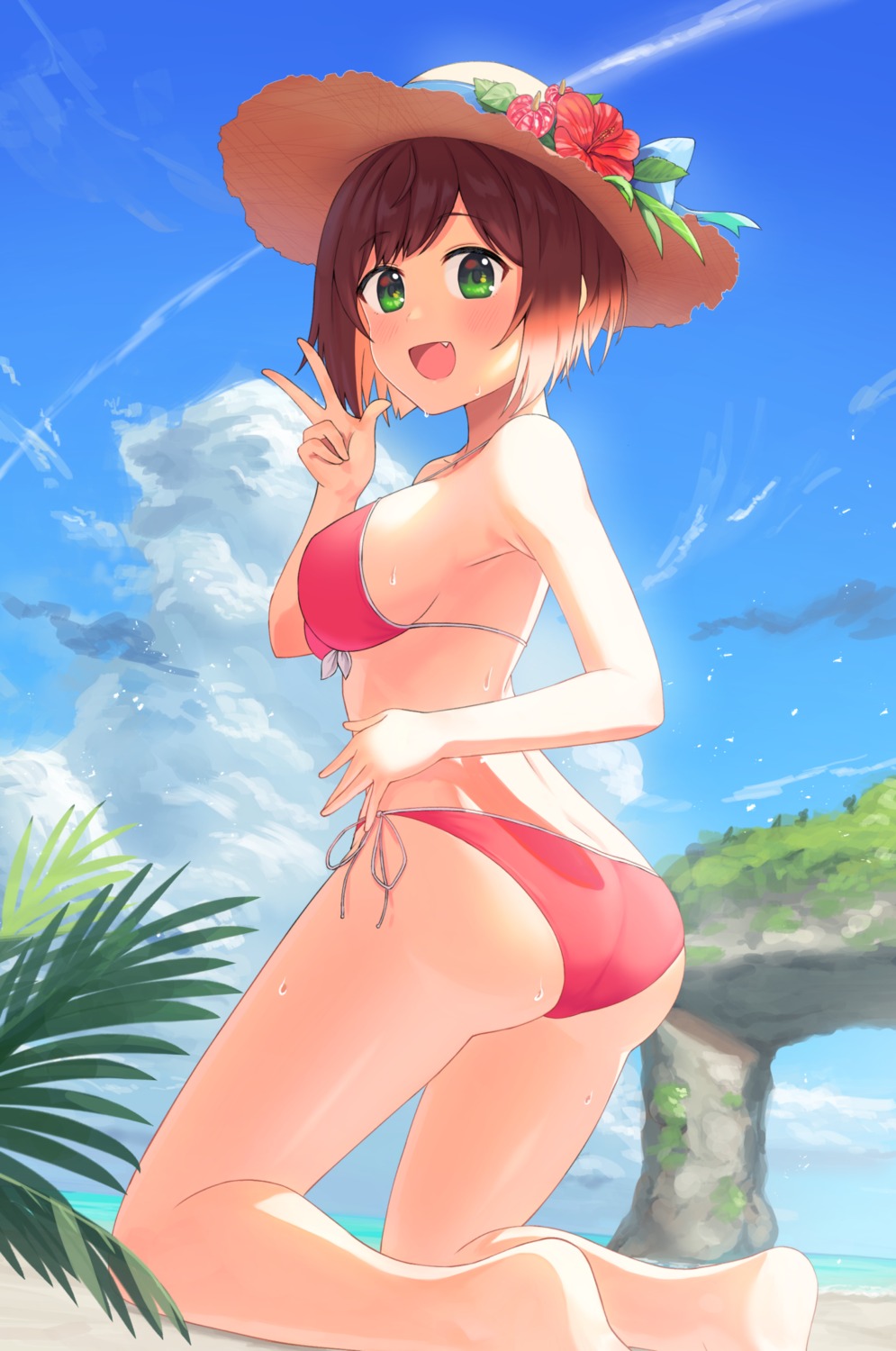 ass bikini kurageso maekawa_miku swimsuits the_idolm@ster the_idolm@ster_cinderella_girls wet