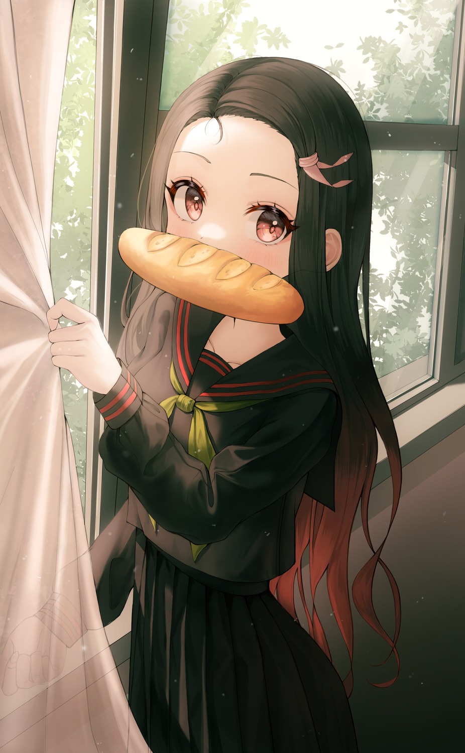 hirumi kamado_nezuko kimetsu_no_yaiba seifuku