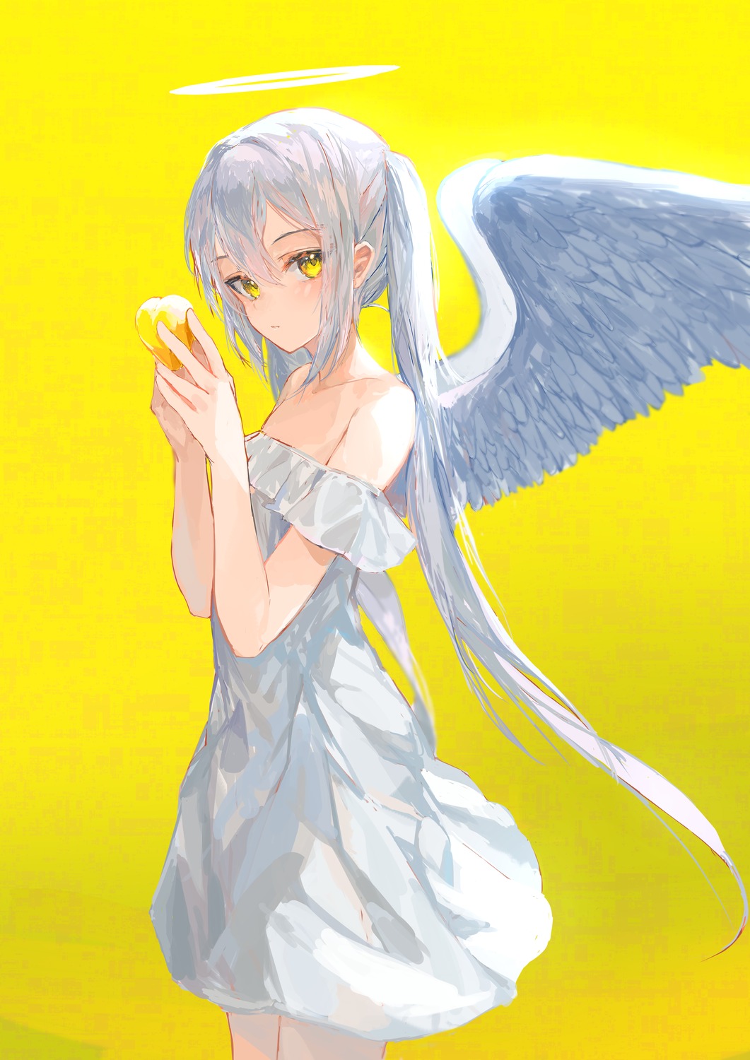 angel dress ichika_(ichika87) no_bra see_through valentine wings