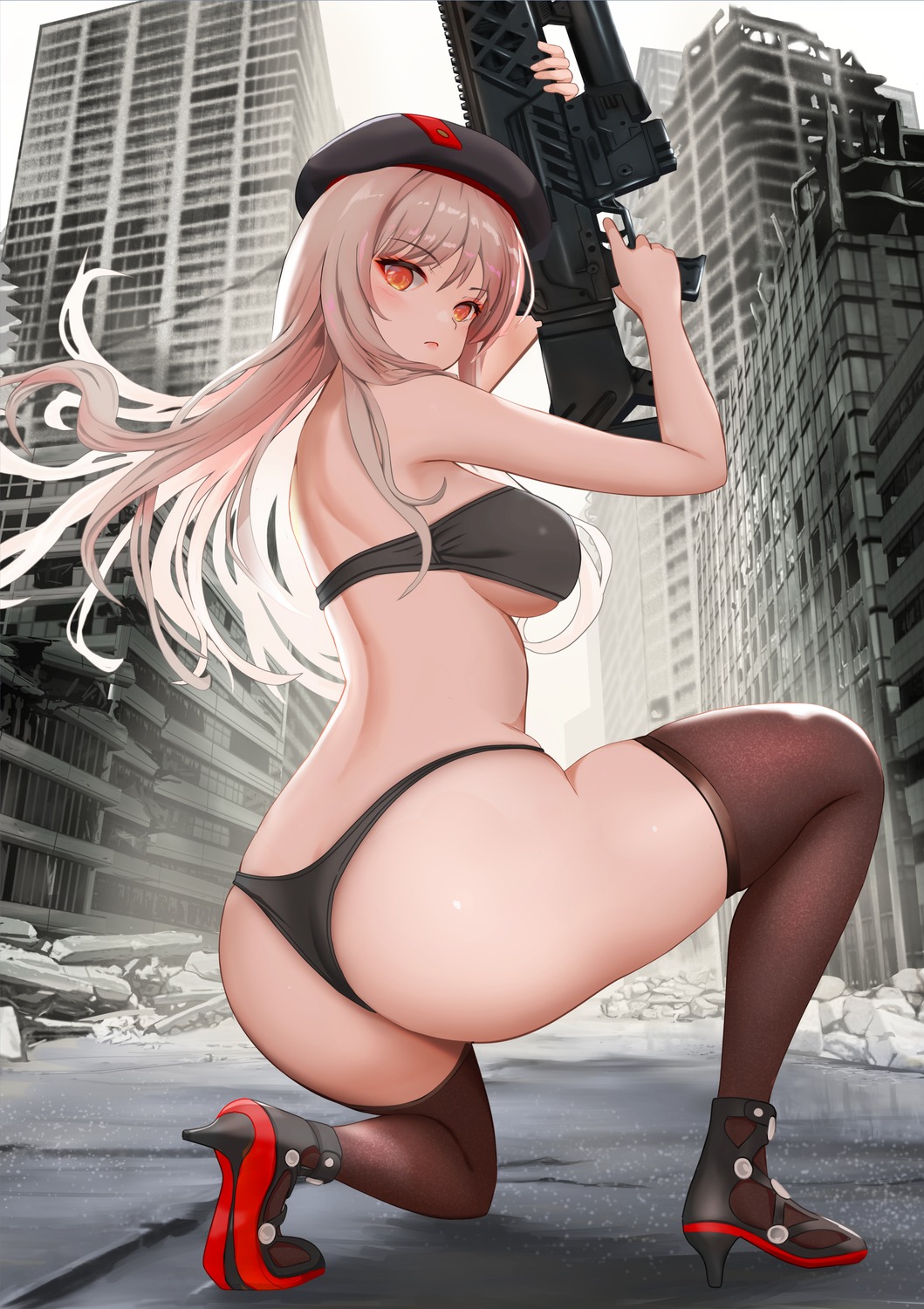 ass bikini gibun_(sozoshu) goddess_of_victory:_nikke gun heels rapi_(nikke) swimsuits