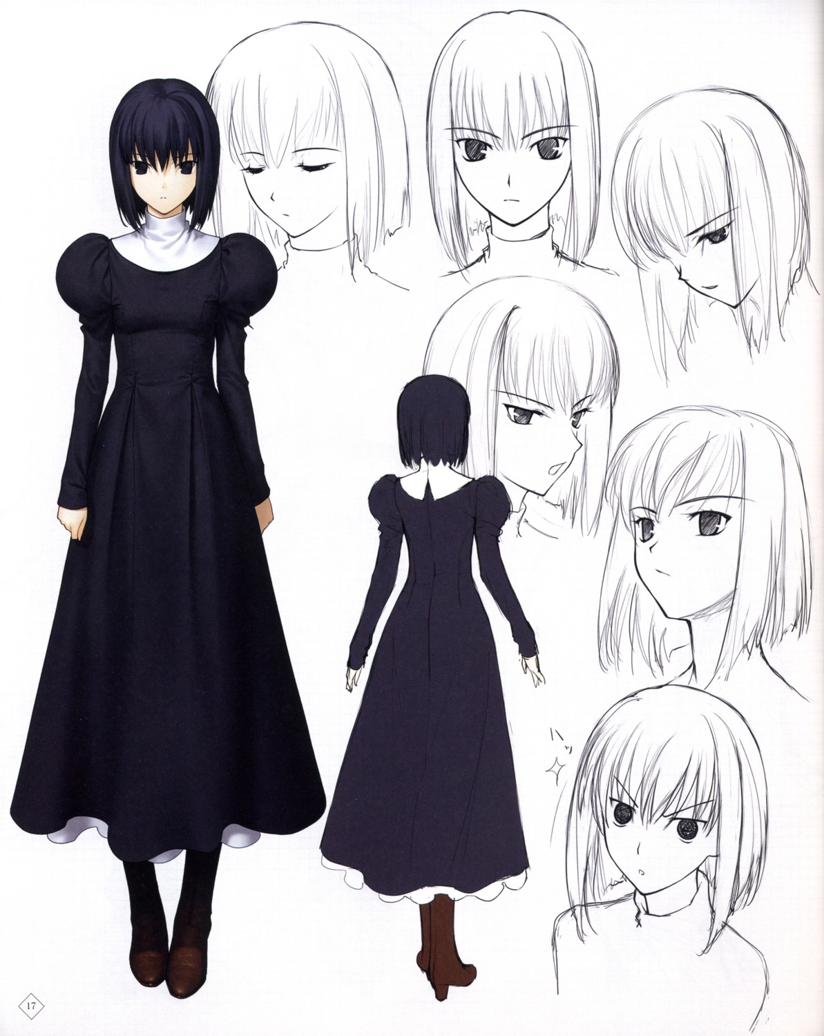 expression heels kuonji_alice mahou_tsukai_no_yoru nun sketch type-moon