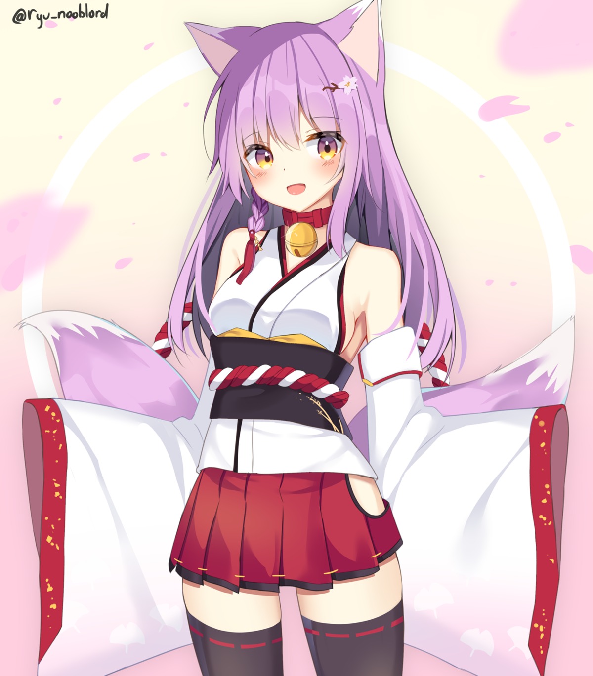 animal_ears japanese_clothes kitsune ryu_narb tail thighhighs