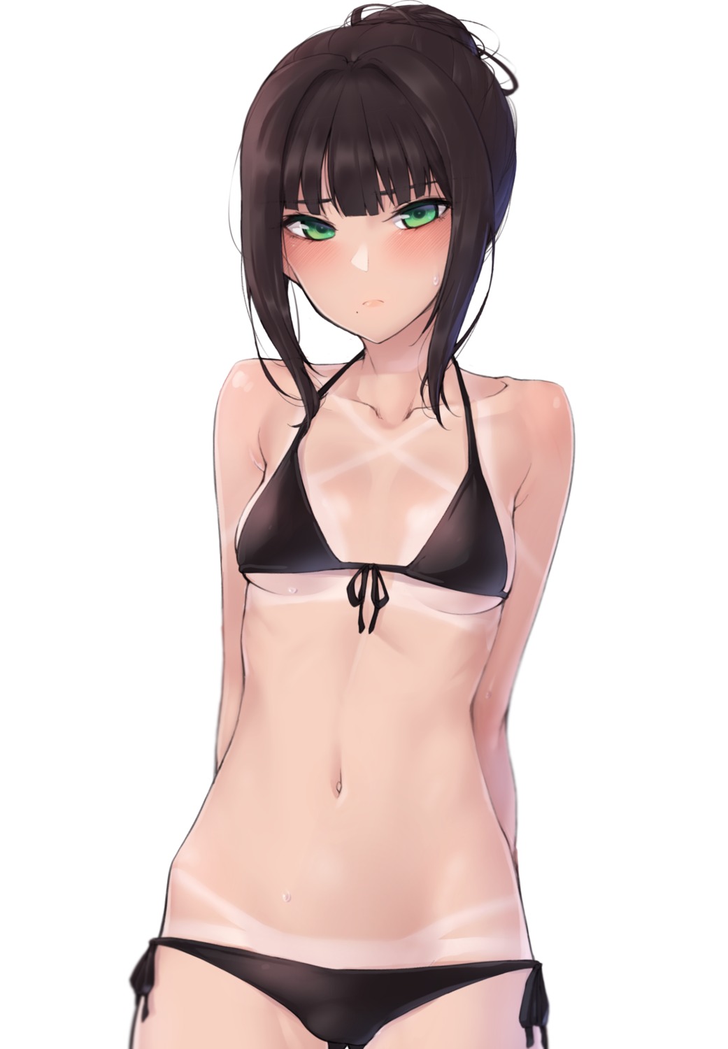 bikini kurosawa_dia love_live!_sunshine!! nasuno_(nasuno42) panty_pull swimsuits tan_lines