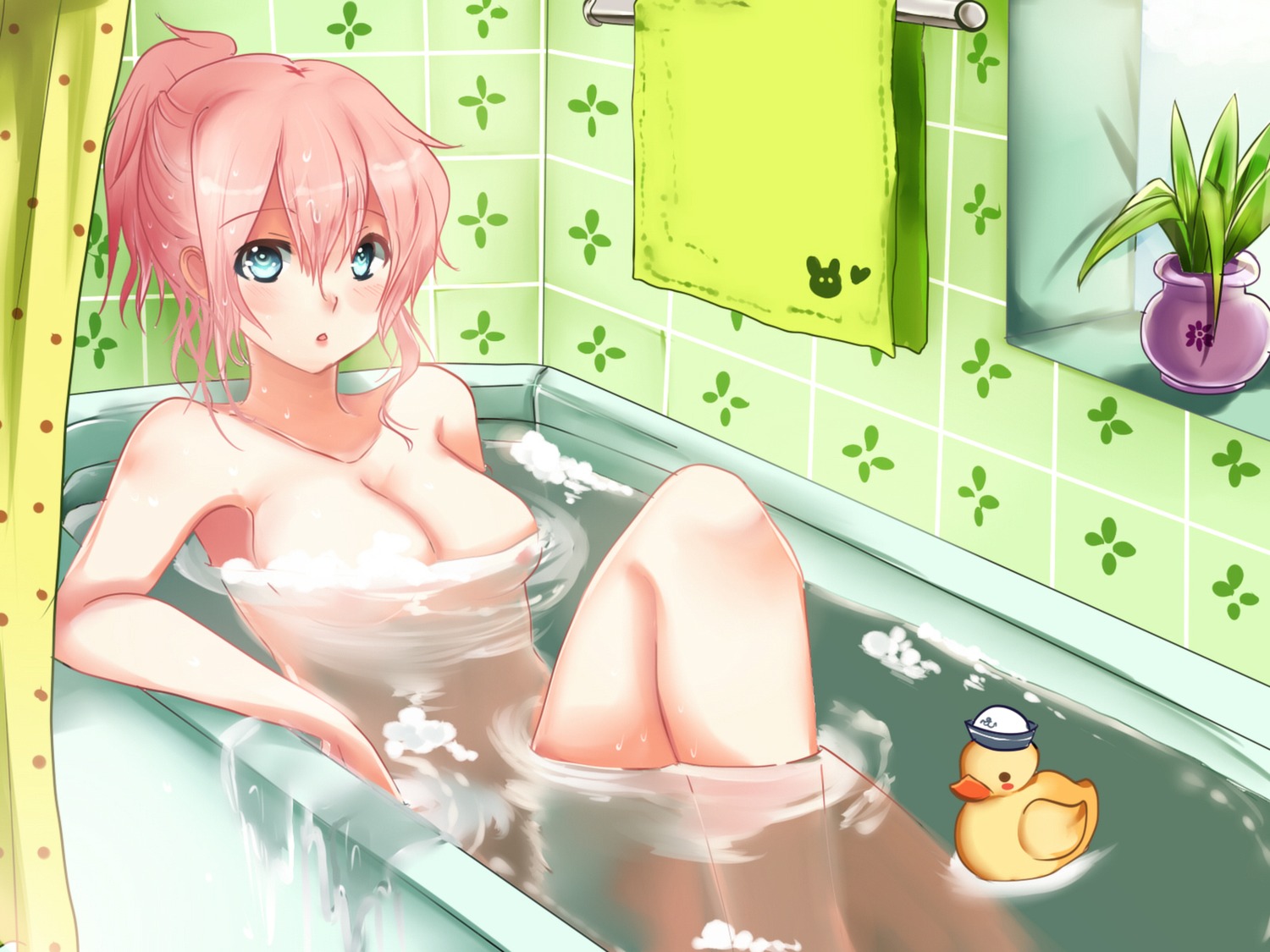 bathing cleavage ryuu_(kichikutie23) wet