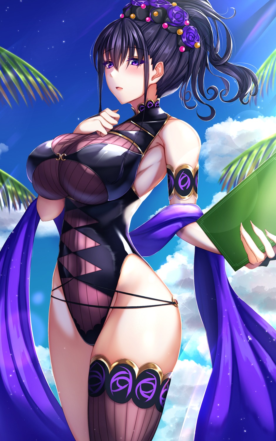 fate/grand_order murasaki_shikibu_(fate) swimsuits thighhighs tiri_man