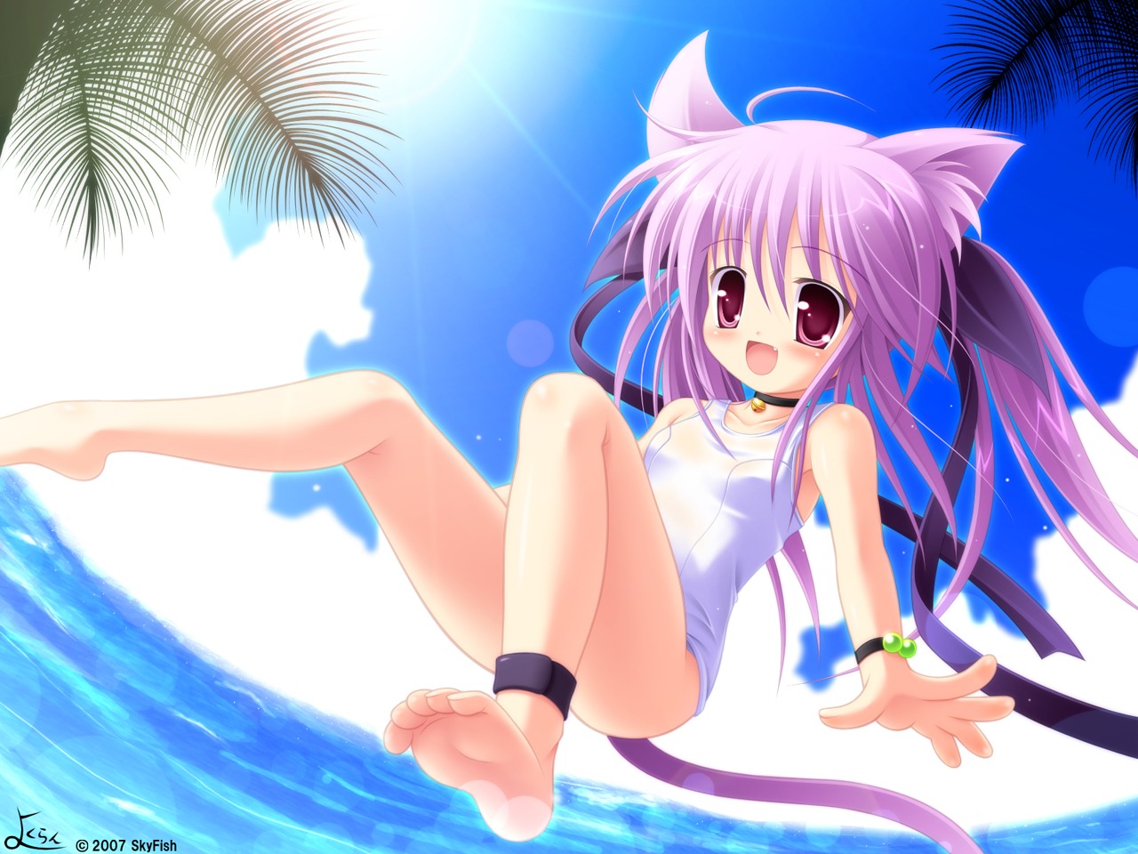 animal_ears nekomimi swimsuits wallpaper yokuran