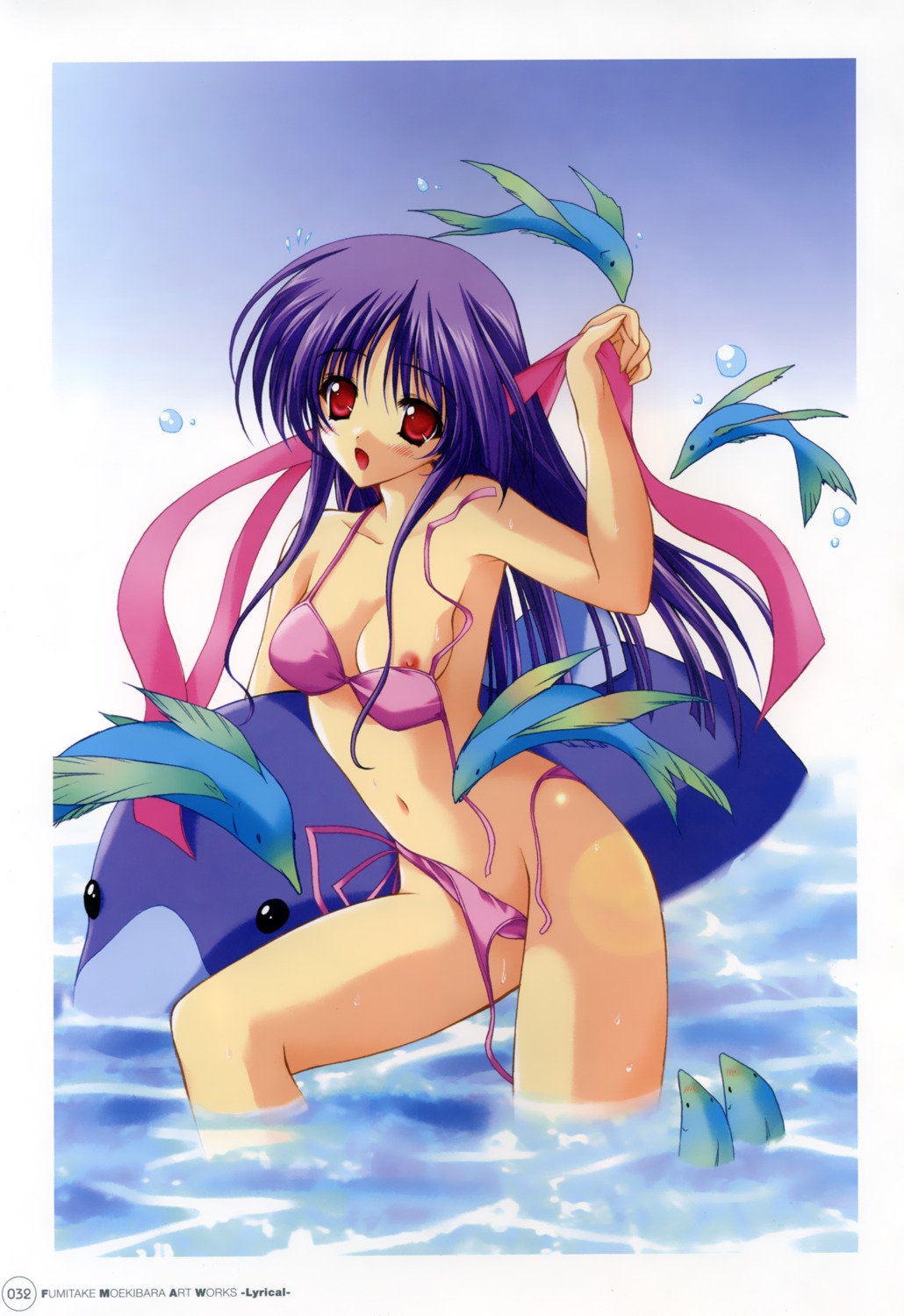 bikini moekibara_fumitake nipple_slip swimsuits wardrobe_malfunction