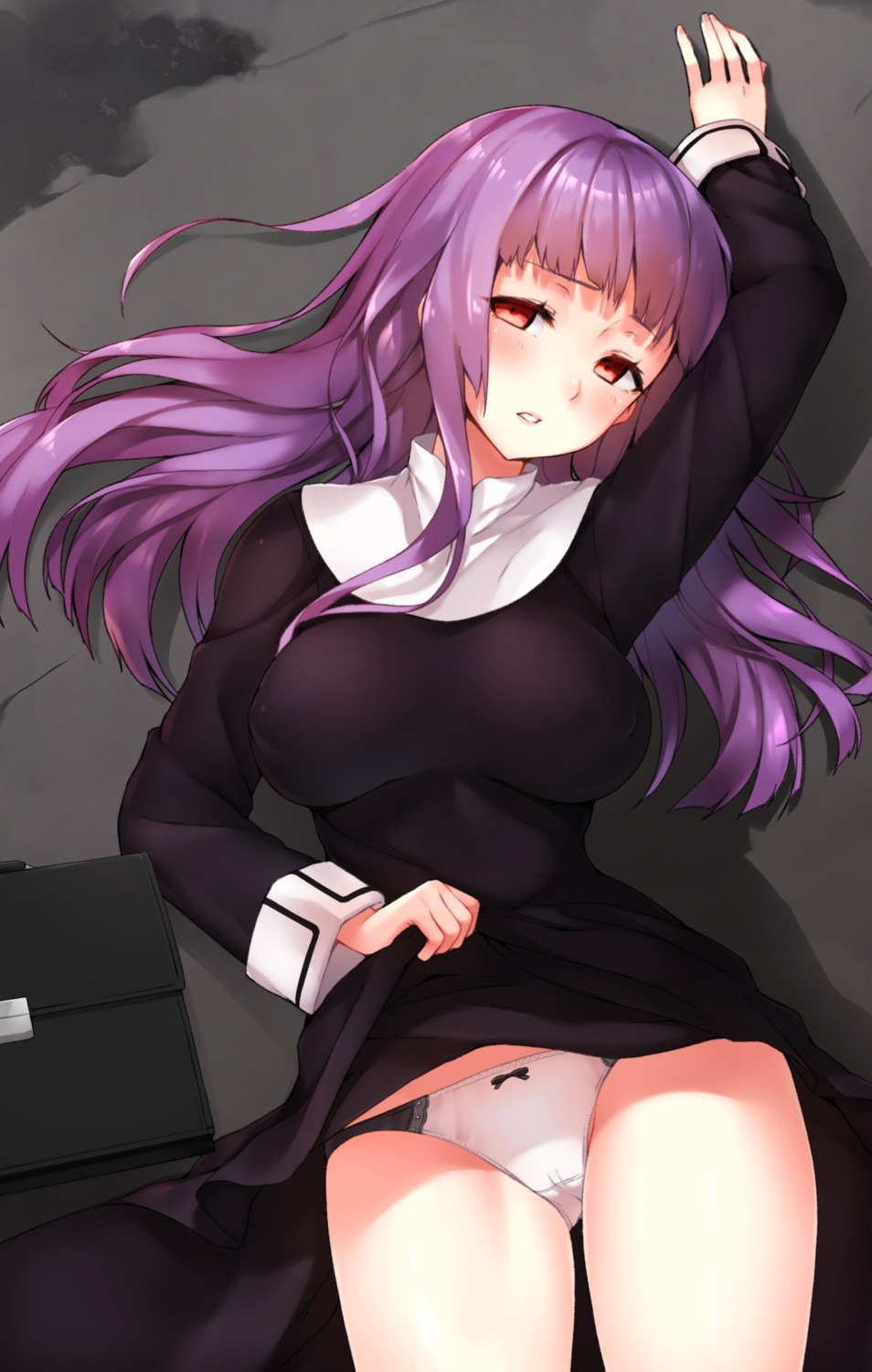 asagami_fujino cameltoe dress hsuliherng kara_no_kyoukai pantsu seifuku skirt_lift