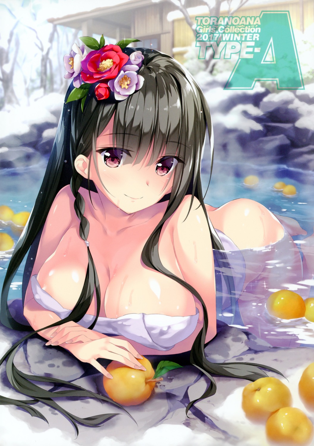 areola bathing cleavage naked onsen oryou screening toranoana towel wet