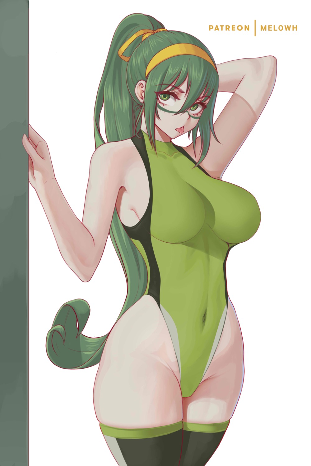 asui_tsuyu boku_no_hero_academia leotard melowh thighhighs