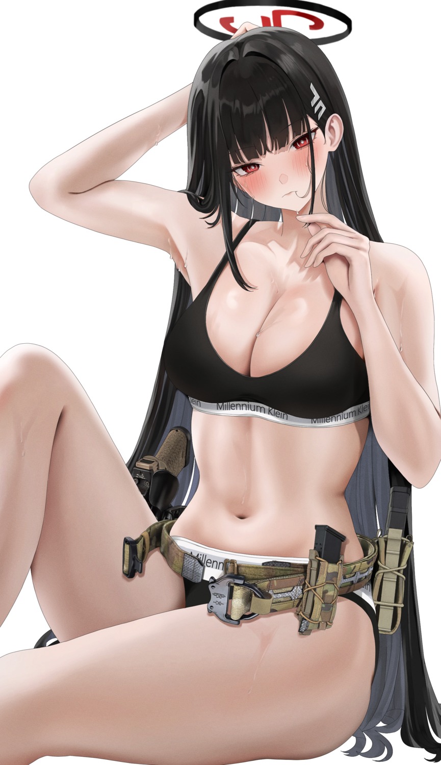 blue_archive bra fte_(fifteen_199) gun halo pantsu tsukatsuki_rio wet