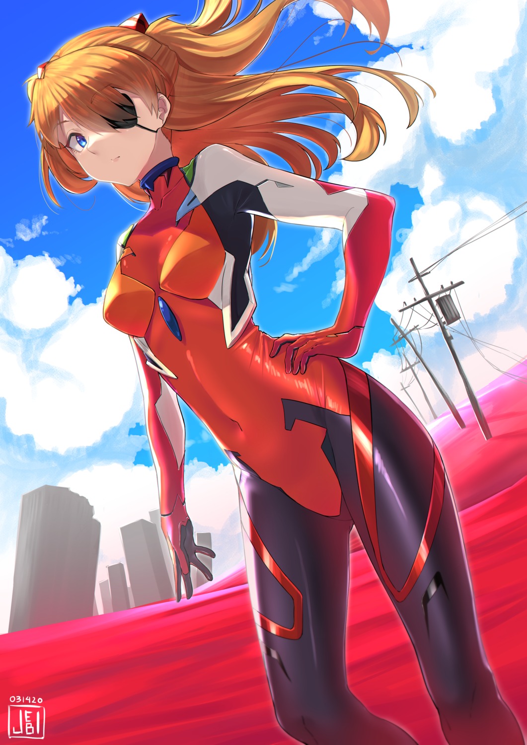 bodysuit eyepatch jebi neon_genesis_evangelion souryuu_asuka_langley