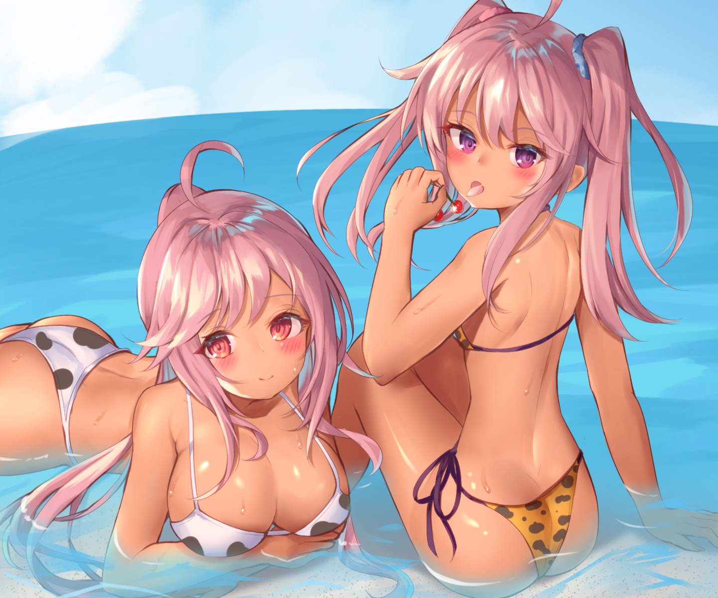 ass bikini grace_(sound_voltex) ichiyo_tsuyu_(glacia_glagla) rasis sound_voltex swimsuits wet