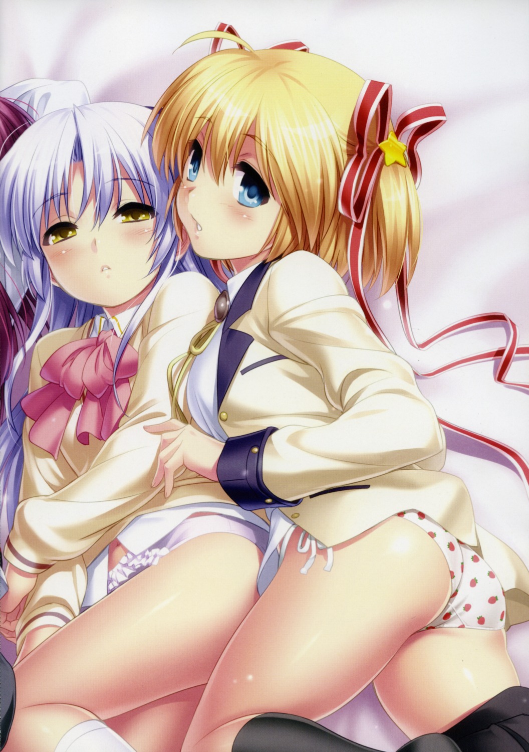 angel_beats! ass kamikita_komari little_busters! pantsu seifuku string_panties tachibana_kanade zen