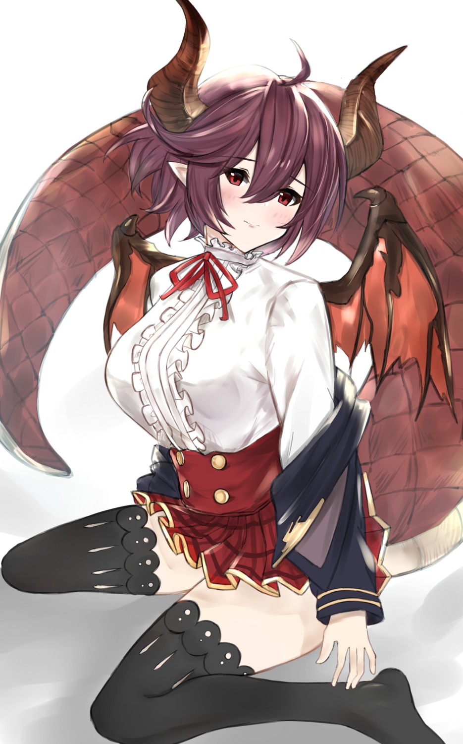 granblue_fantasy grea horns manaria_friends nemun pointy_ears shingeki_no_bahamut tail thighhighs wings