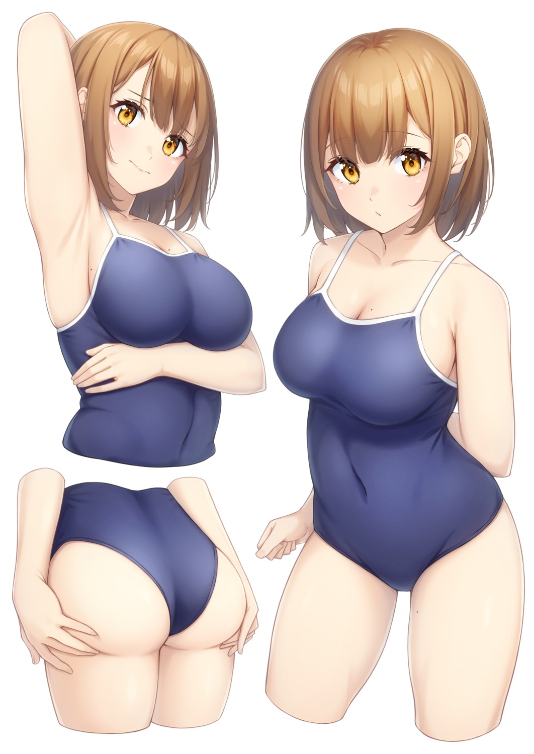 ass breast_hold cleavage ochiai_miyabi school_swimsuit swimsuits