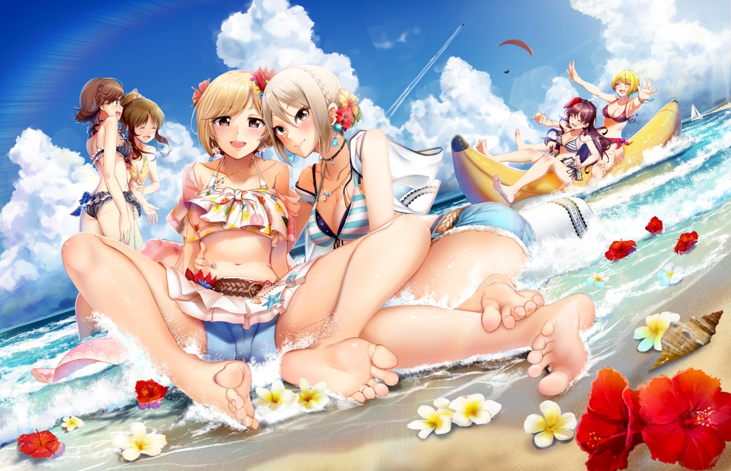 aiba_yumi ass bikini cameltoe casino_(casinoep) cleavage feet honda_mio ichinose_shiki miyamoto_frederica shiomi_shuuko swimsuits takamori_aiko the_idolm@ster the_idolm@ster_cinderella_girls