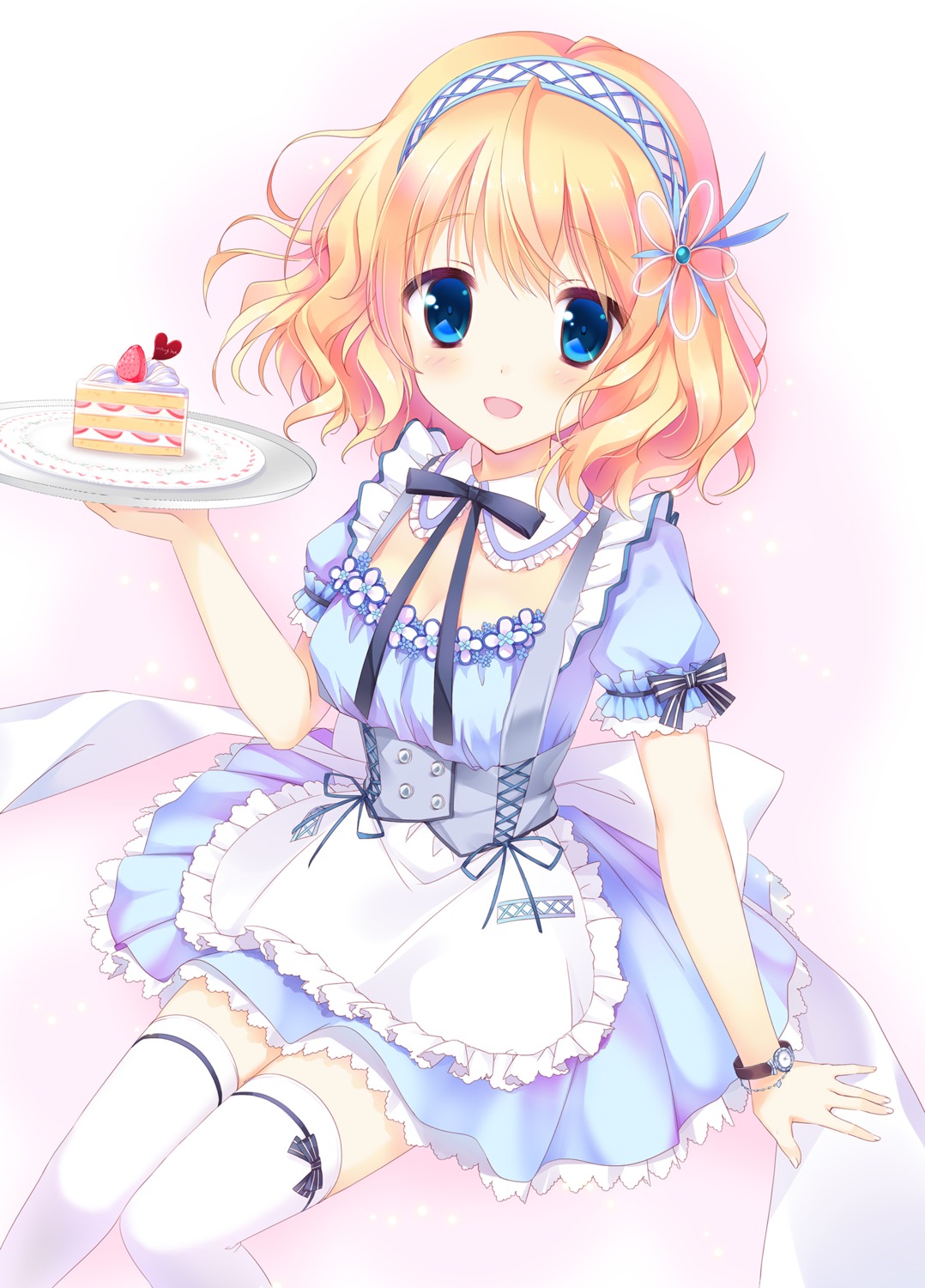 garter kimishima_ao thighhighs waitress