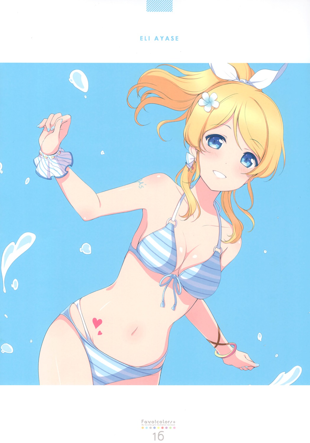 6u ayase_eli bikini cleavage eternal_land love_live! swimsuits tattoo