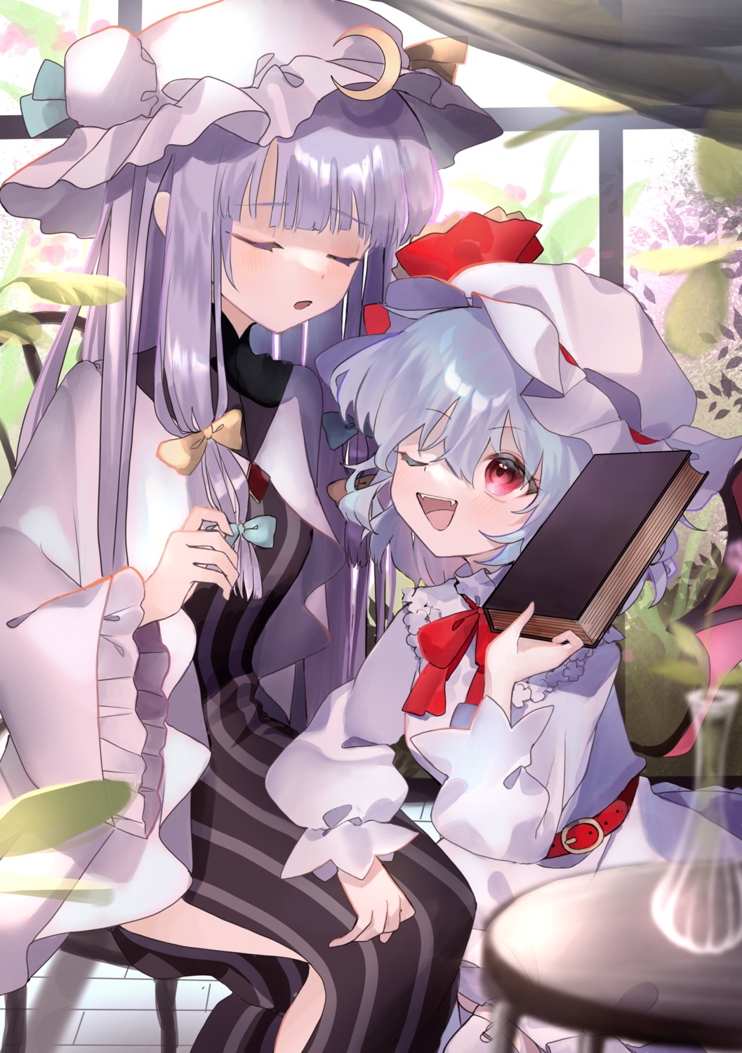 dress omodaka_romu patchouli_knowledge remilia_scarlet touhou wings