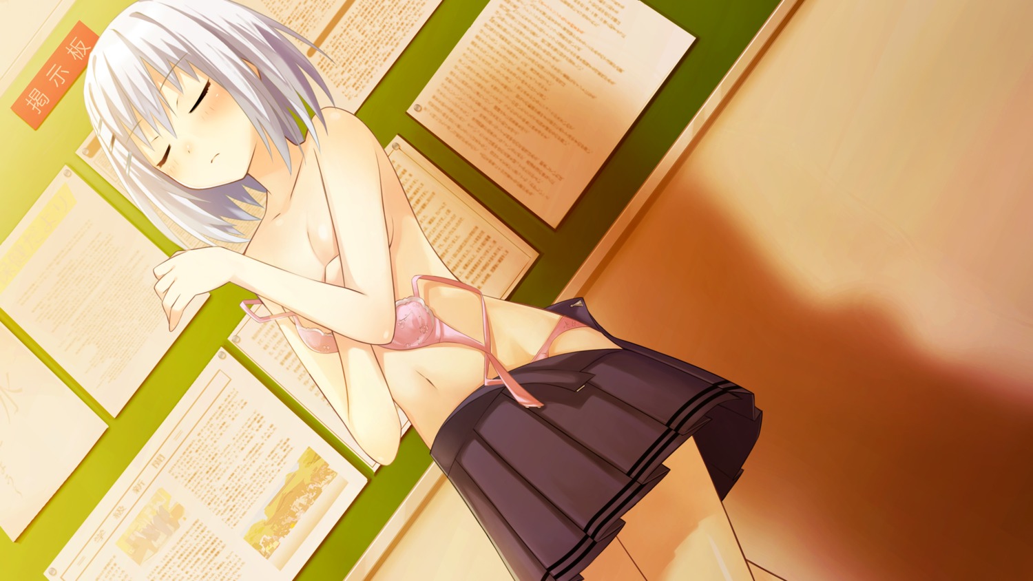 bra breast_hold date_a_live game_cg pantsu seifuku tagme tobiichi_origami topless