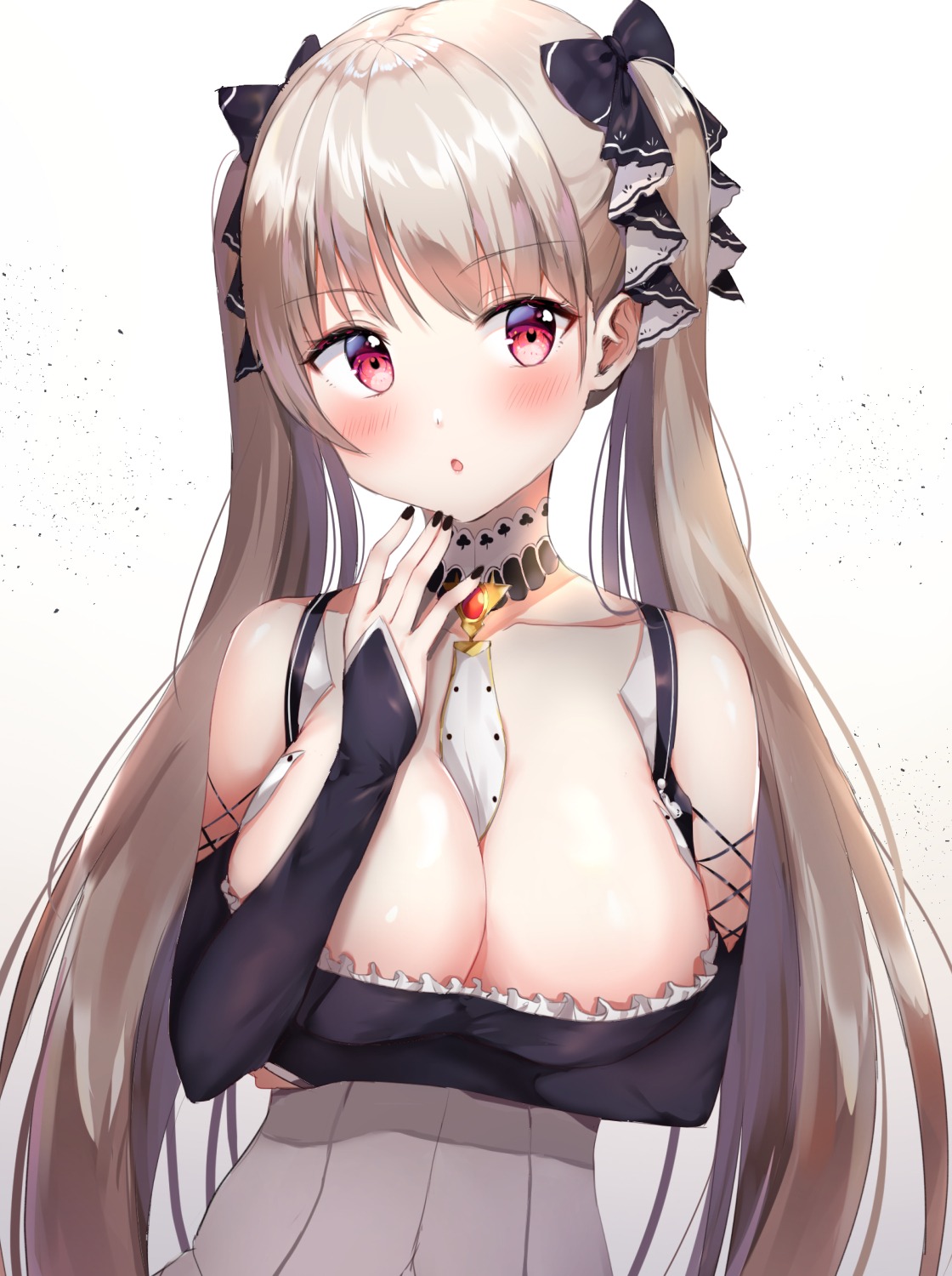 azur_lane breast_hold formidable_(azur_lane) gothic_lolita kubong lolita_fashion no_bra