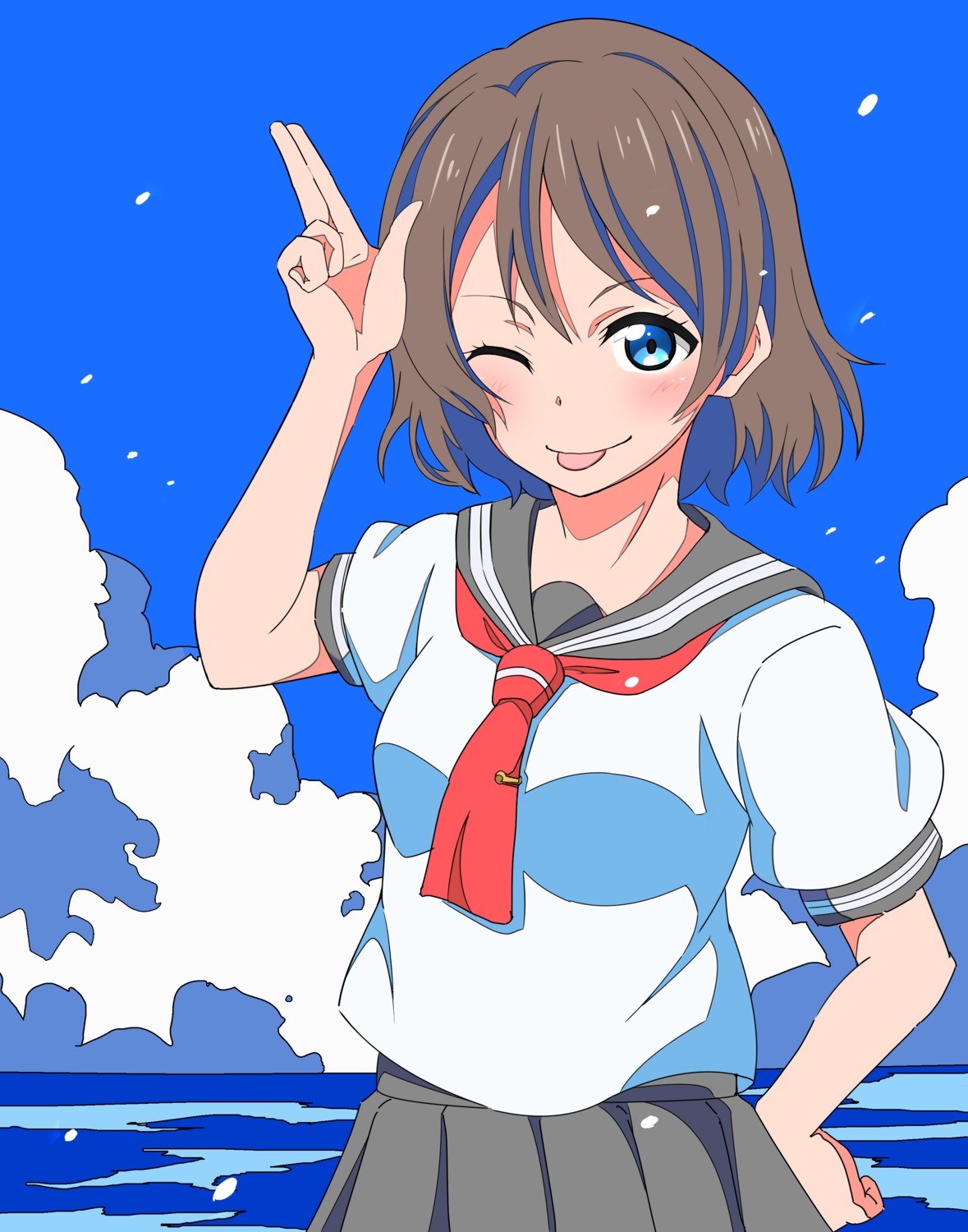 love_live!_sunshine!! seifuku suika_bouzu watanabe_you