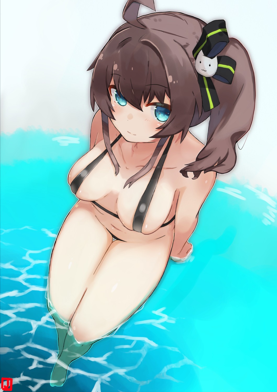 bikini hololive johnny_(aaagmgm) natsuiro_matsuri swimsuits wet