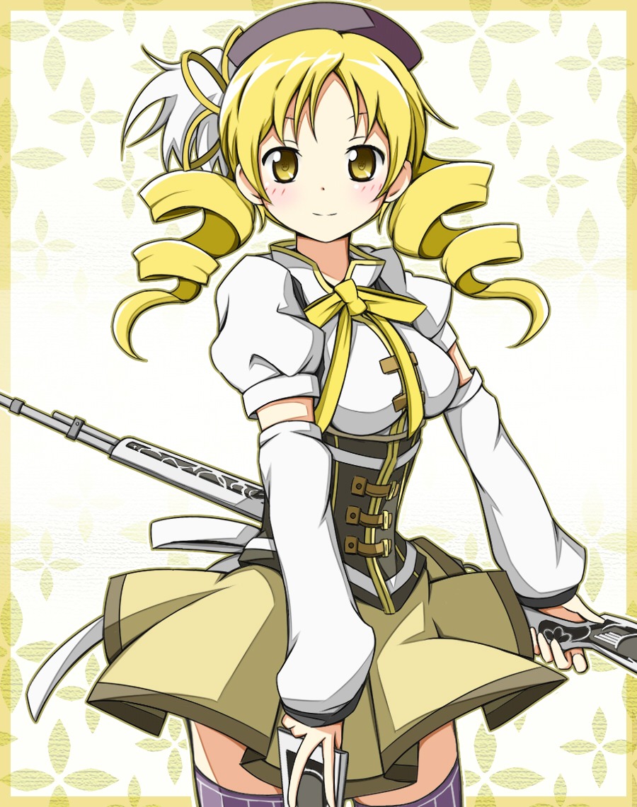 gun karamone-ze puella_magi_madoka_magica thighhighs tomoe_mami