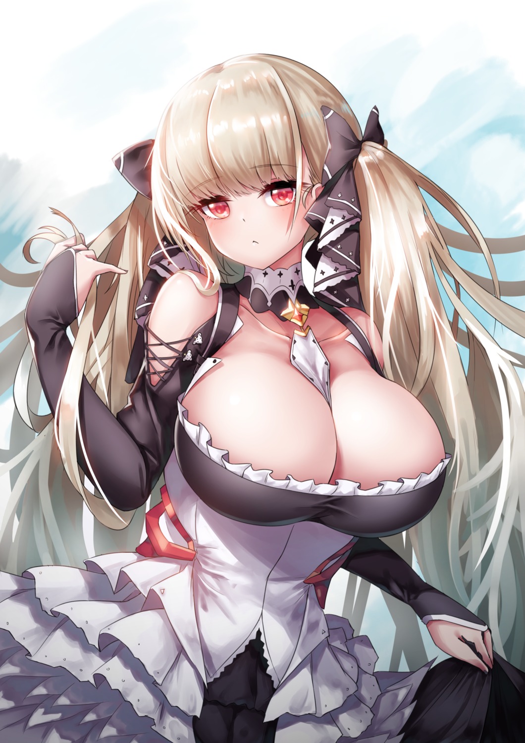 azur_lane cho!cho! cleavage formidable_(azur_lane) gothic_lolita lolita_fashion no_bra