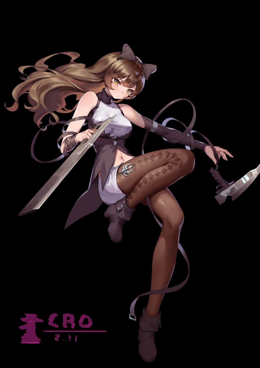 blake_belladonna cro_(pixiv14643743) heels pantyhose rwby weapon