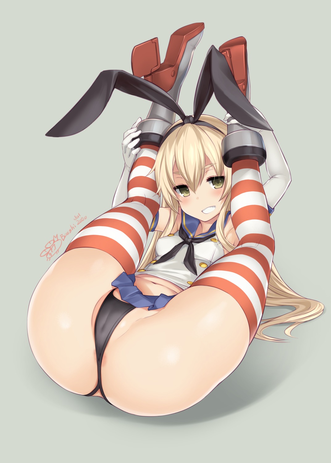 anus ass bosshi cameltoe heels kantai_collection loli pantsu seifuku shimakaze_(kancolle) skirt_lift thighhighs thong