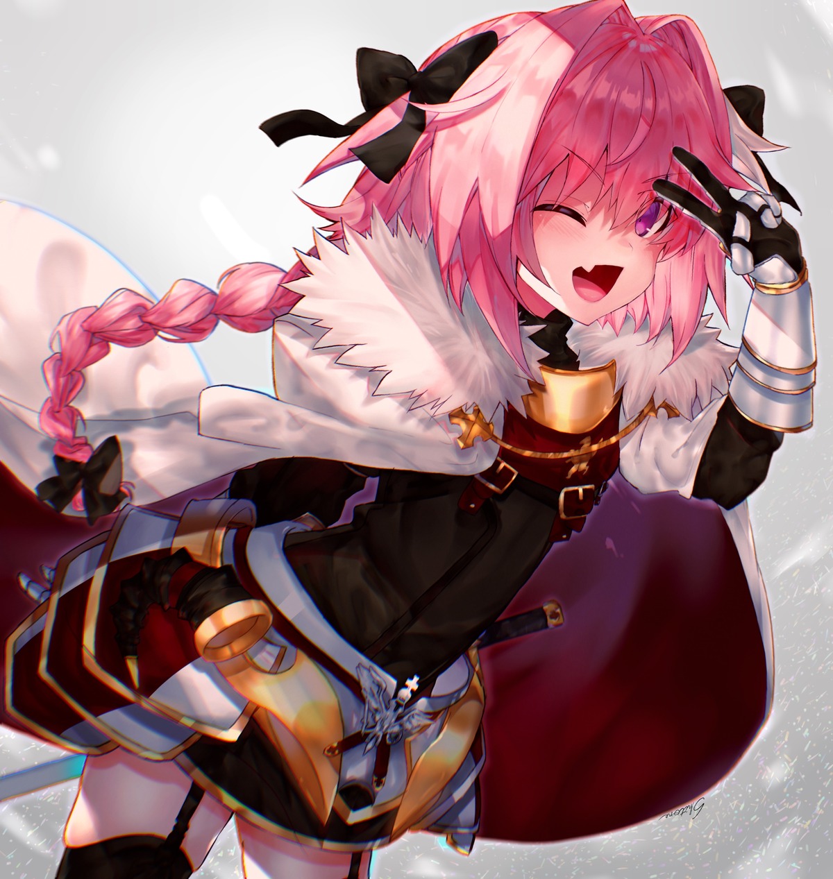 armor astolfo_(fate) fate/apocrypha fate/grand_order fate/stay_night shitone_(shitone12) stockings sword thighhighs trap