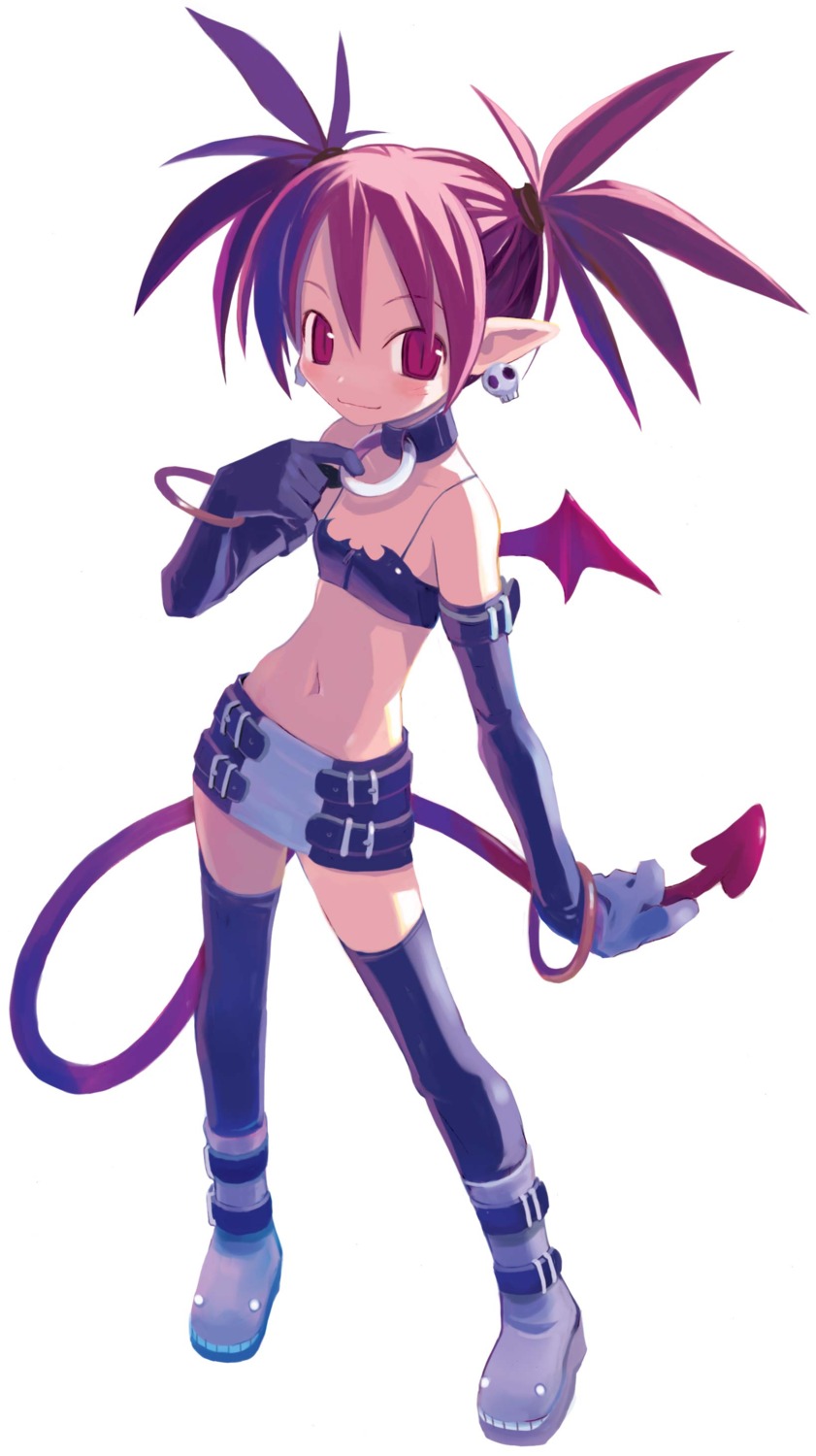 cropped disgaea etna harada_takehito pointy_ears tail thighhighs wings