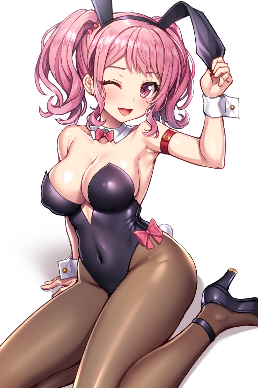 animal_ears bang_dream! bunny_ears bunny_girl erect_nipples heels lambda_(artist) maruyama_aya no_bra pantyhose tail