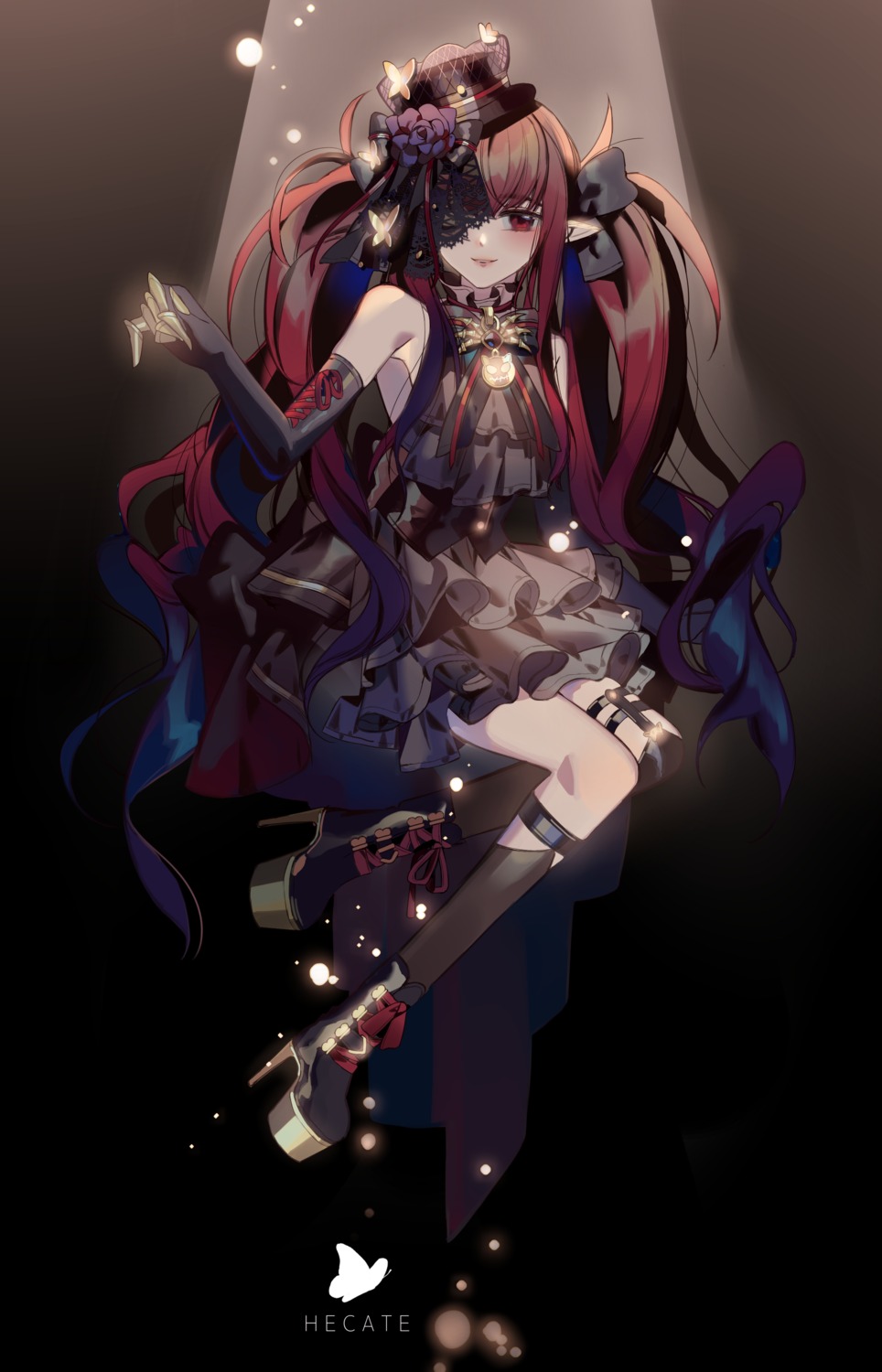 beat5727 dungeon_fighter eyepatch garter heels pointy_ears stockings thighhighs