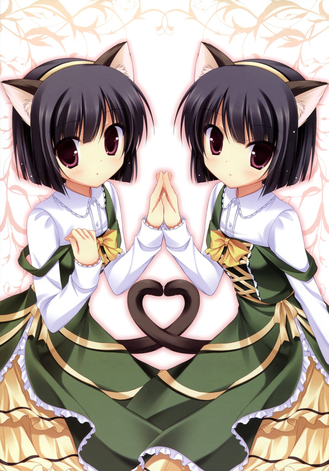 animal_ears cabbit dress midori_no_umi nekomimi rikuno sorane tail yukie