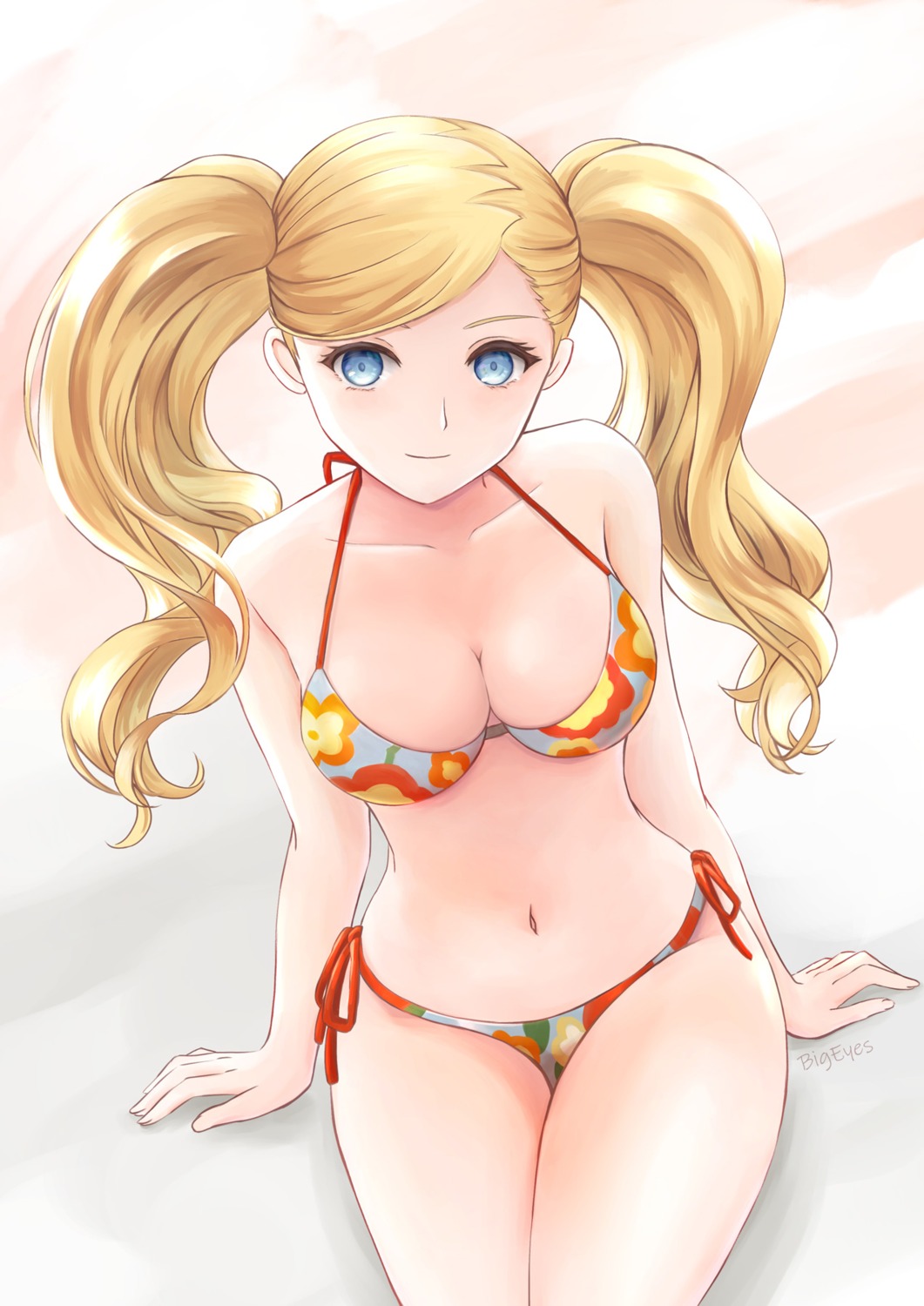 bigeyes925 bikini cleavage persona_5 swimsuits takamaki_anne