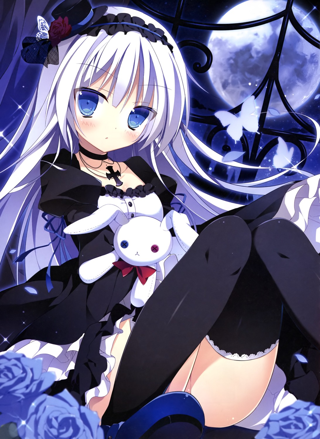 cleavage dress gothic_lolita lolita_fashion muku_(apupop) nopan thighhighs