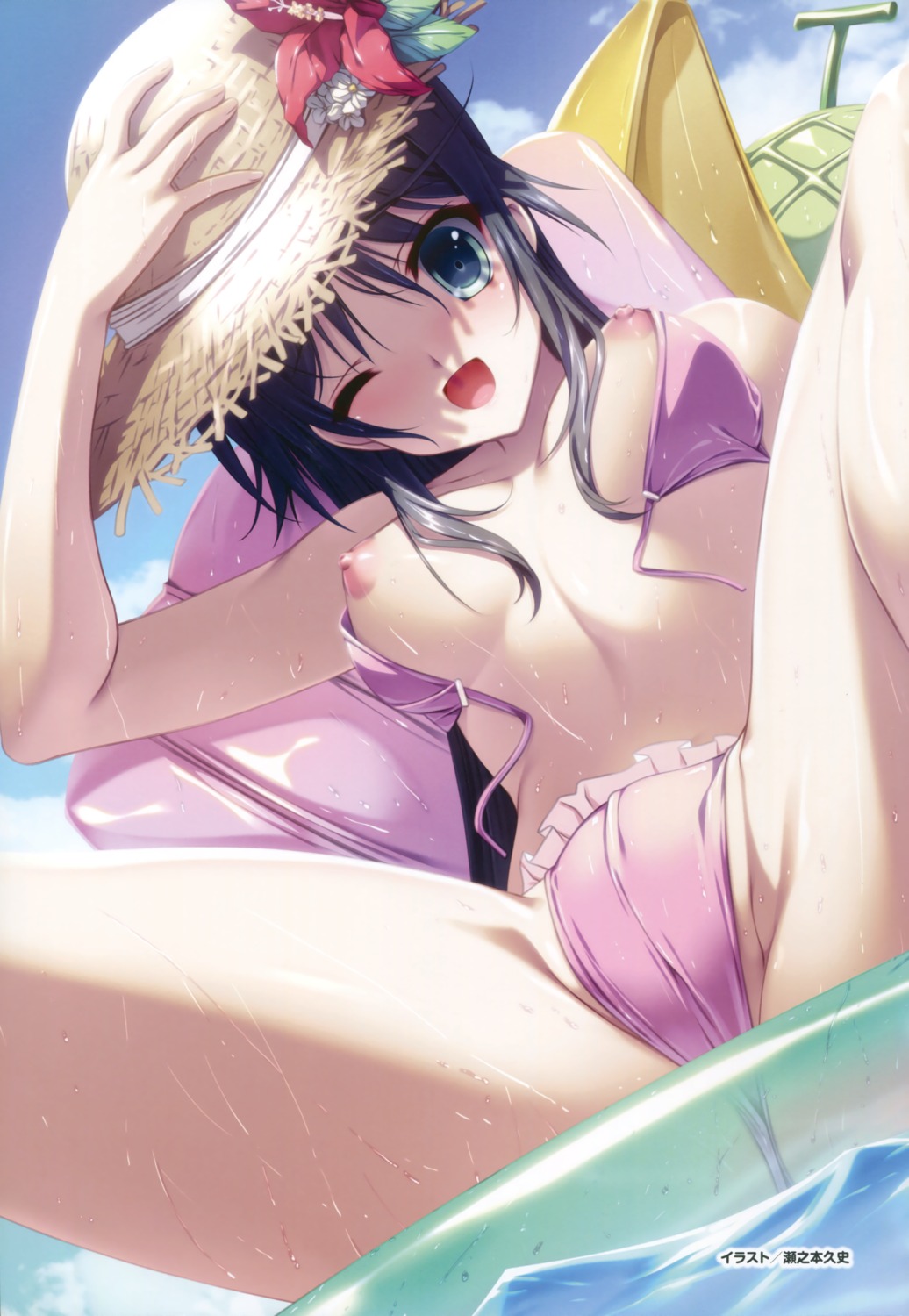 axl bikini breasts koisuru_otome_to_shugo_no_tate_~bara_no_seibo~ masaki_riri nipples senomoto_hisashi swimsuits wet