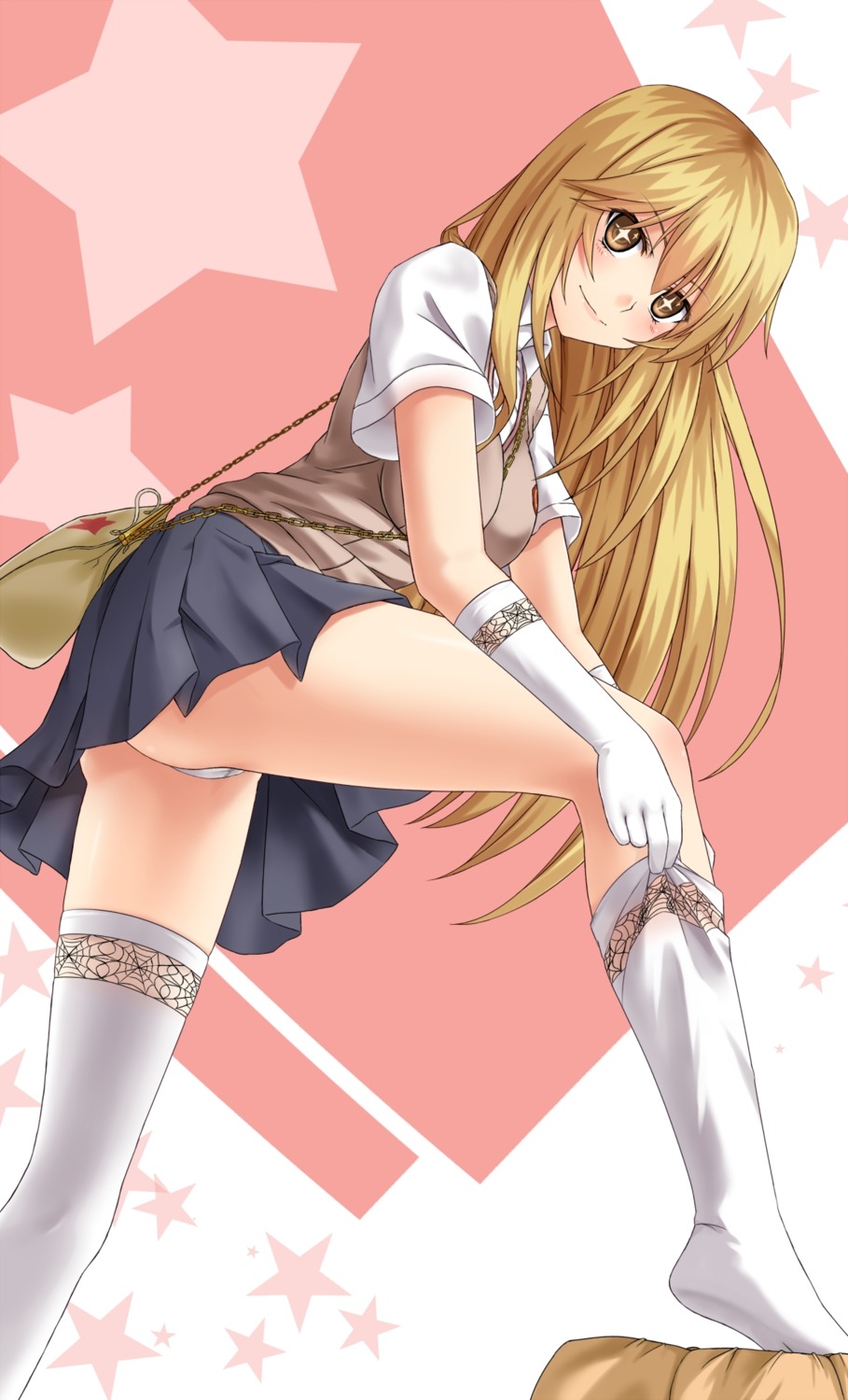 chien_zero pantsu seifuku shokuhou_misaki thighhighs to_aru_kagaku_no_railgun to_aru_majutsu_no_index undressing