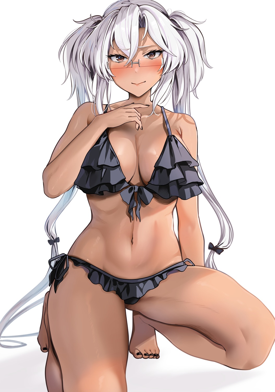 bikini kantai_collection megane musashi_(kancolle) swimsuits yunamaro