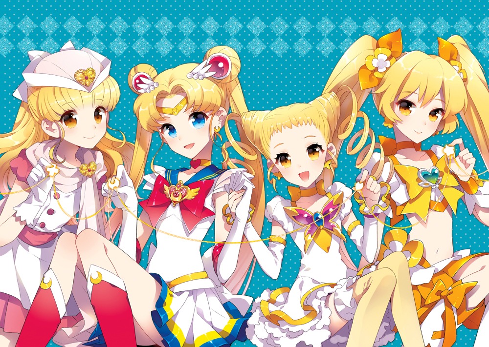 crossover heartcatch_pretty_cure! kasugano_urara moriya_ririka myoudouin_itsuki nardack nurse_angel_ririka_sos pretty_cure sailor_moon thighhighs tsukino_usagi yes!_precure_5