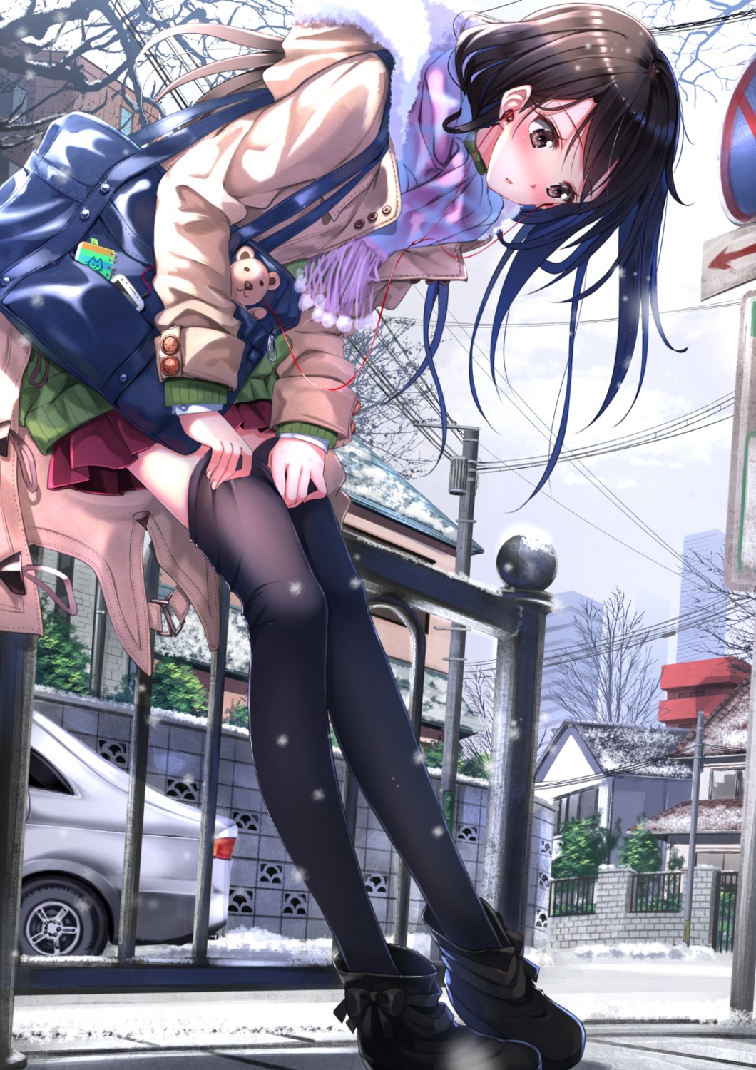 headphones seifuku sweater swordsouls thighhighs