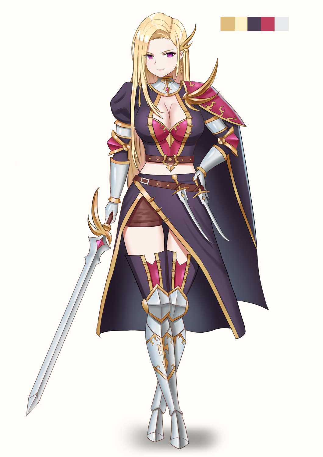 armor enter_(artist) sword thighhighs weapon