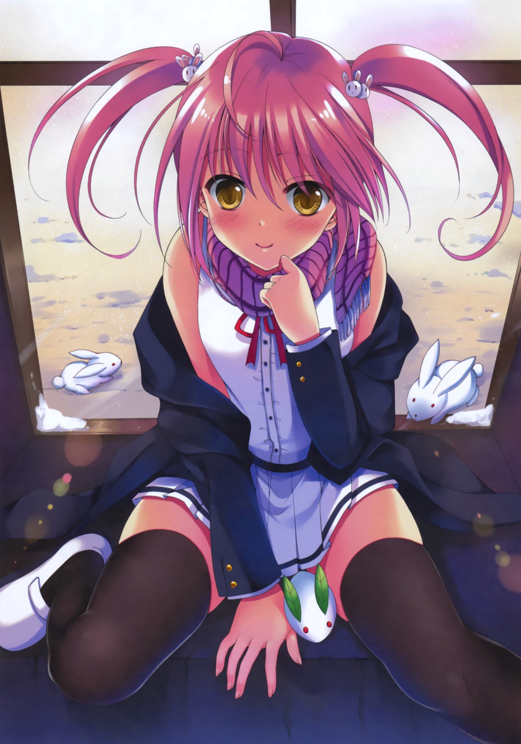 color_issue hanahanamaki seifuku thighhighs