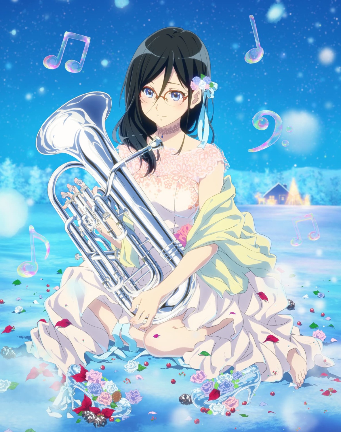 dress hibike!_euphonium jpeg_artifacts megane see_through tanaka_asuka