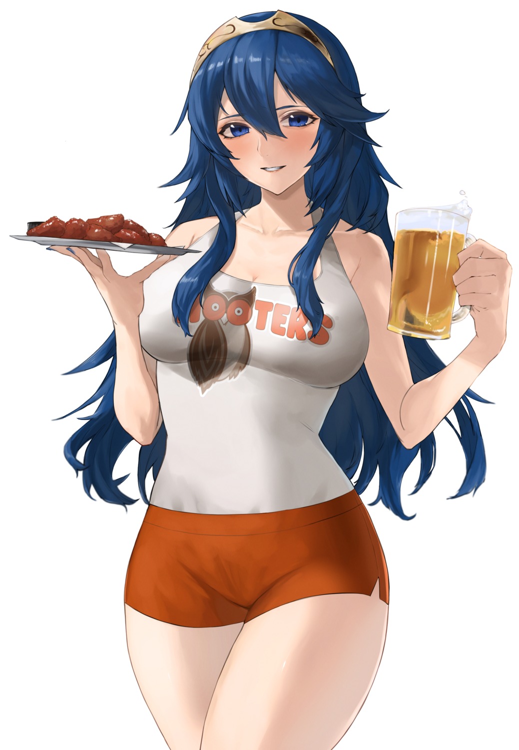 fire_emblem fire_emblem_kakusei hooters kataku_musou lucina_(fire_emblem) waitress