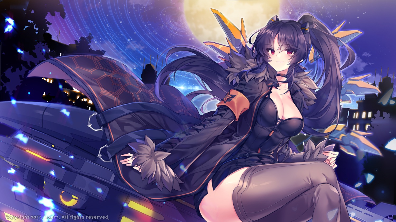 cleavage maett soul_worker thighhighs wallpaper